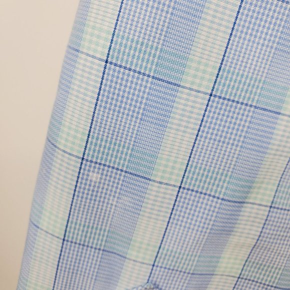 Bonobos Tailored Slim Fit Wrinkle Free Blue Plaid Button Down Shirt 16.5 - Picture 8 of 10